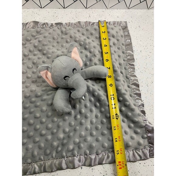 Pro Goleem Elephant Security Blanket Soft Baby Lovey Gray Plush Satin Textured - Picture 2 of 9